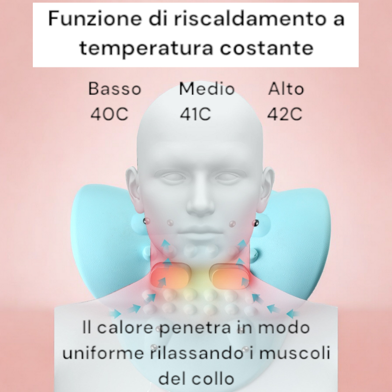 Cuscino massaggiante con trazione cervicale